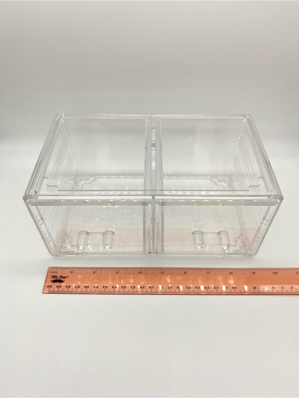 Clear Acrylic 2 Compartment Drawer Storage Organizer - Picture 3 of 5